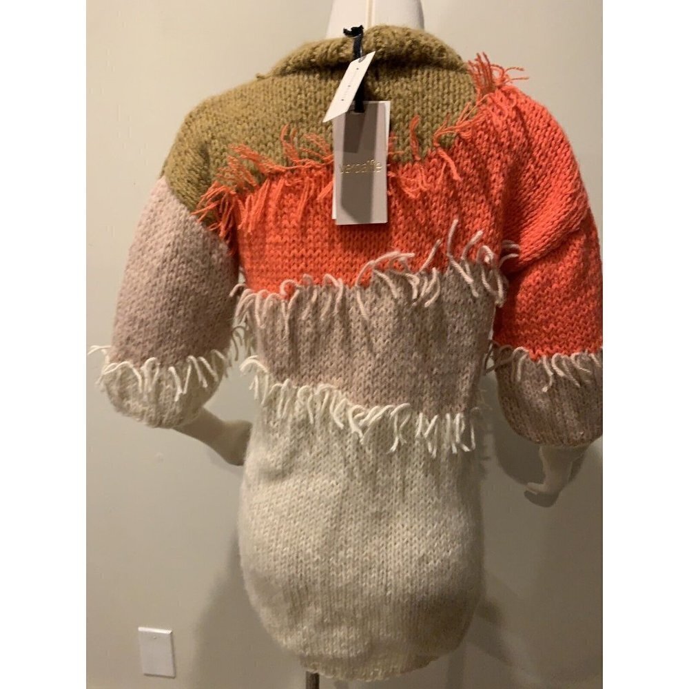 $298 Anthropologie Veroalfie Marlene Fringed Pullover Tunic Sweater Size S NWT - Picture 10 of 11